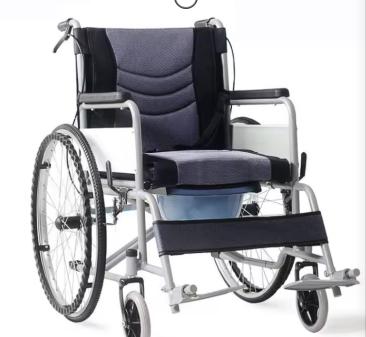 Andafacil® Silla de Ruedas con Cómodo Asiento de Baño Plegable, Portátil y Ergonómica