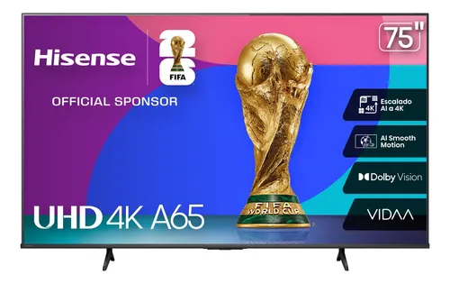 Hisense Smart TV Pantalla 75 Pulgadas LED 75A65NV Vidaa