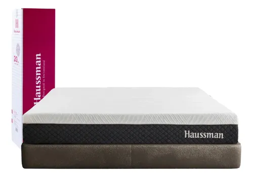 Colchon En Caja Memory Foam Queen Haussman Massage 20cm Blanco
