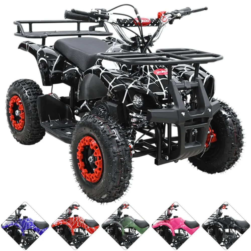 Cuatrimoto a Gasolina 49cc 2T Suspensión de Resorte Arranque Manual Freno de Disco Carga Máx 80 kg Hasta 40 km/h - Negro Spider
